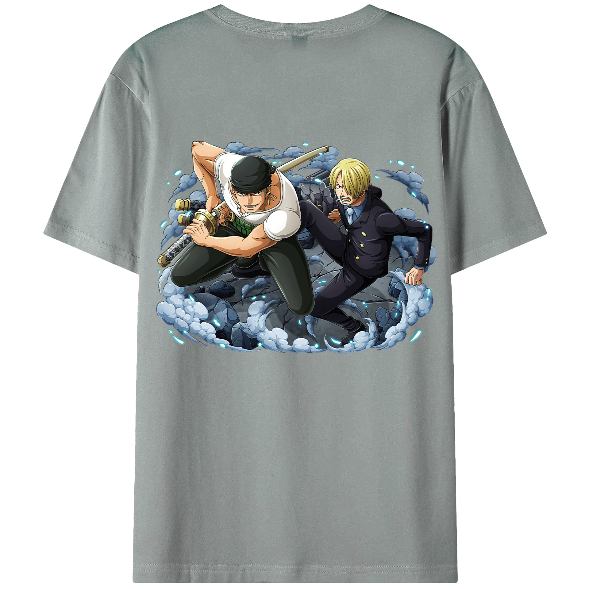 ワンピース ロロノア・ゾロ ONE PIECE Roronoa Zoro 綿100％ メンズ半袖Tシャツ（バックプリント） 通気性